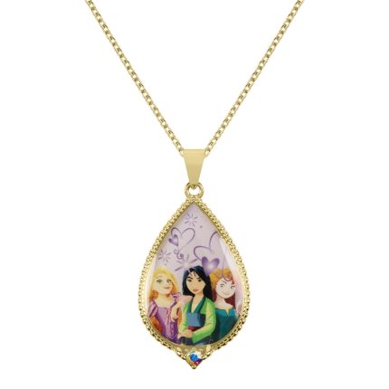 Disney Princess Multicoloured Gold Plated Tear Drop shaped Pendant CF01155YRCL-Q