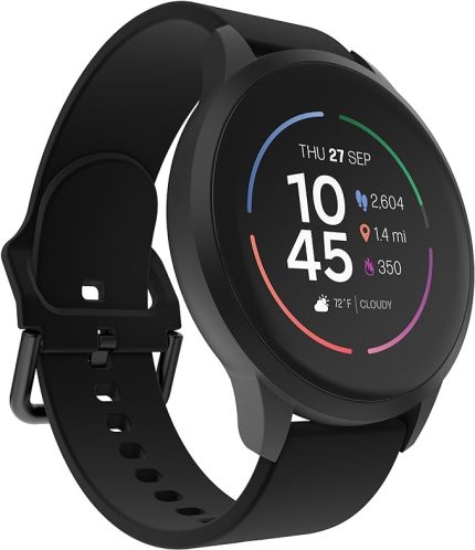 iTouch Sports 4 Unisex  Smartwatch Rosegold/Black Silicone Strap,TP4R01-G02,45mm