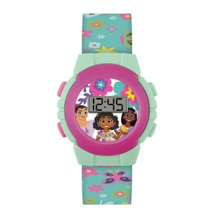 Disney Encanto Girls Digital Watch with Printed Green Silicone Strap,ENC4074